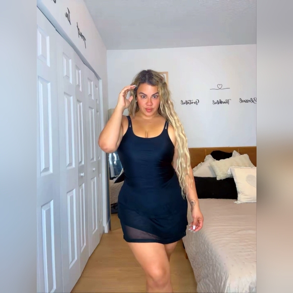 Arolina Women's One-Piece Swim Dress Tummy Control Modest Swimsuit with Swim NEW - Picture 15 of 16